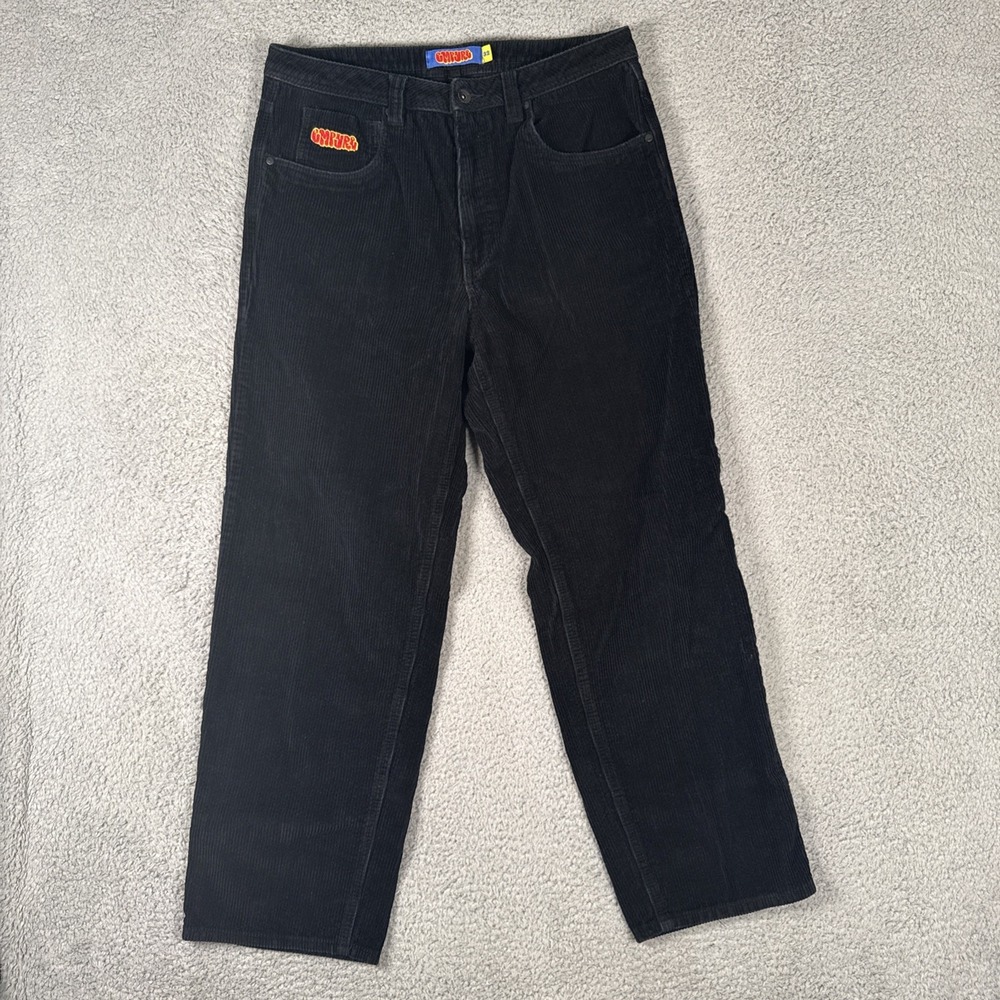 Empyre Relaxed Fit Corduroy Pants Mens 32x29 Black Skater Baggy Straight
